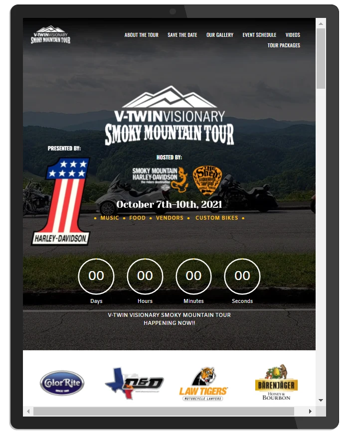 Event Landing Page — Digital Throttle landing page example